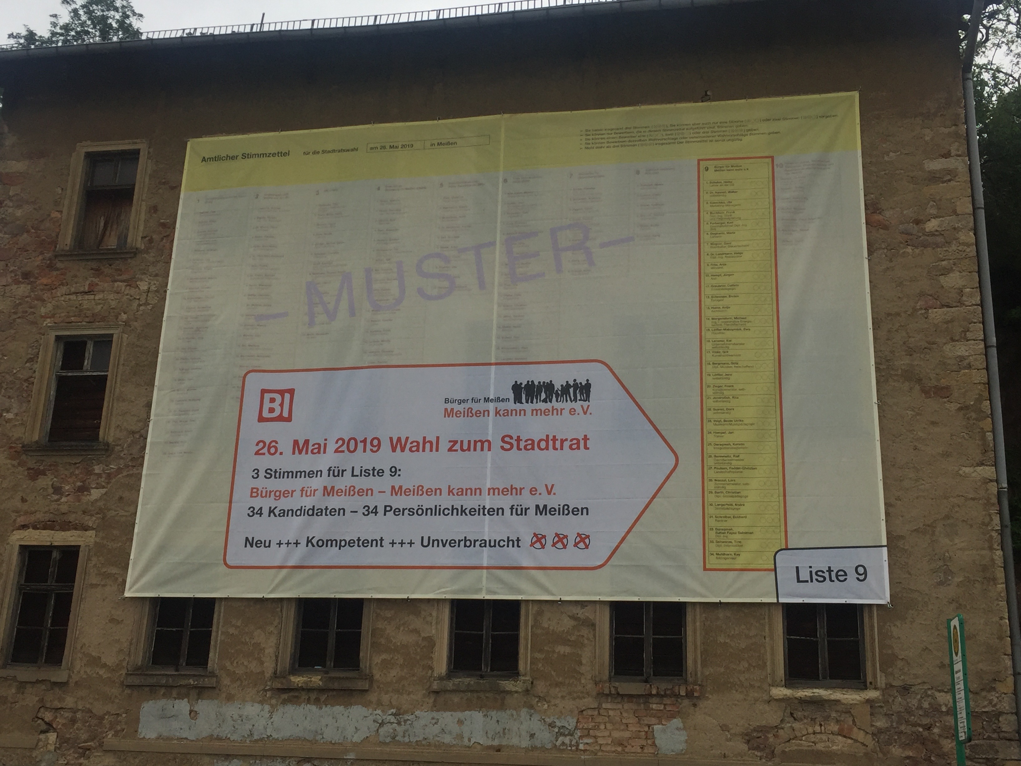 "B&uuml;rger f&uuml;r Mei&szlig;en - Mei&szlig;en kann mehr" Liste 9 mit 34 Kandidaten